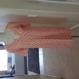 Lilly Pulitzer xs orange and pink print silk tunic style dress